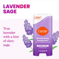 Lume Deodorant Cream Stick underarms visible for smooth application and odor control.