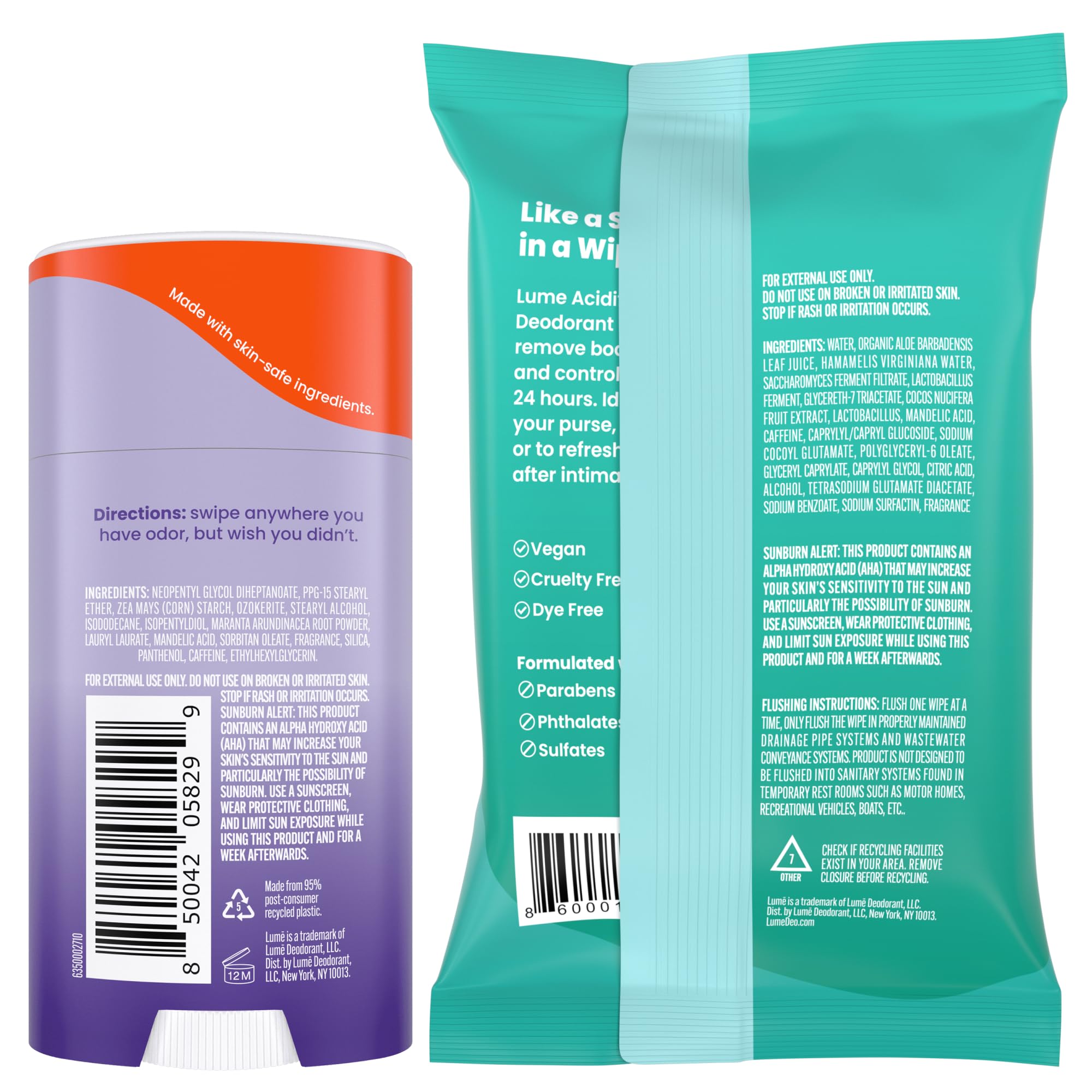 Lume's formula is gentle on sensitive skin, providing effective odor control.