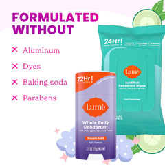 Lume deodorant applies easily to underarms for daily odor protection.