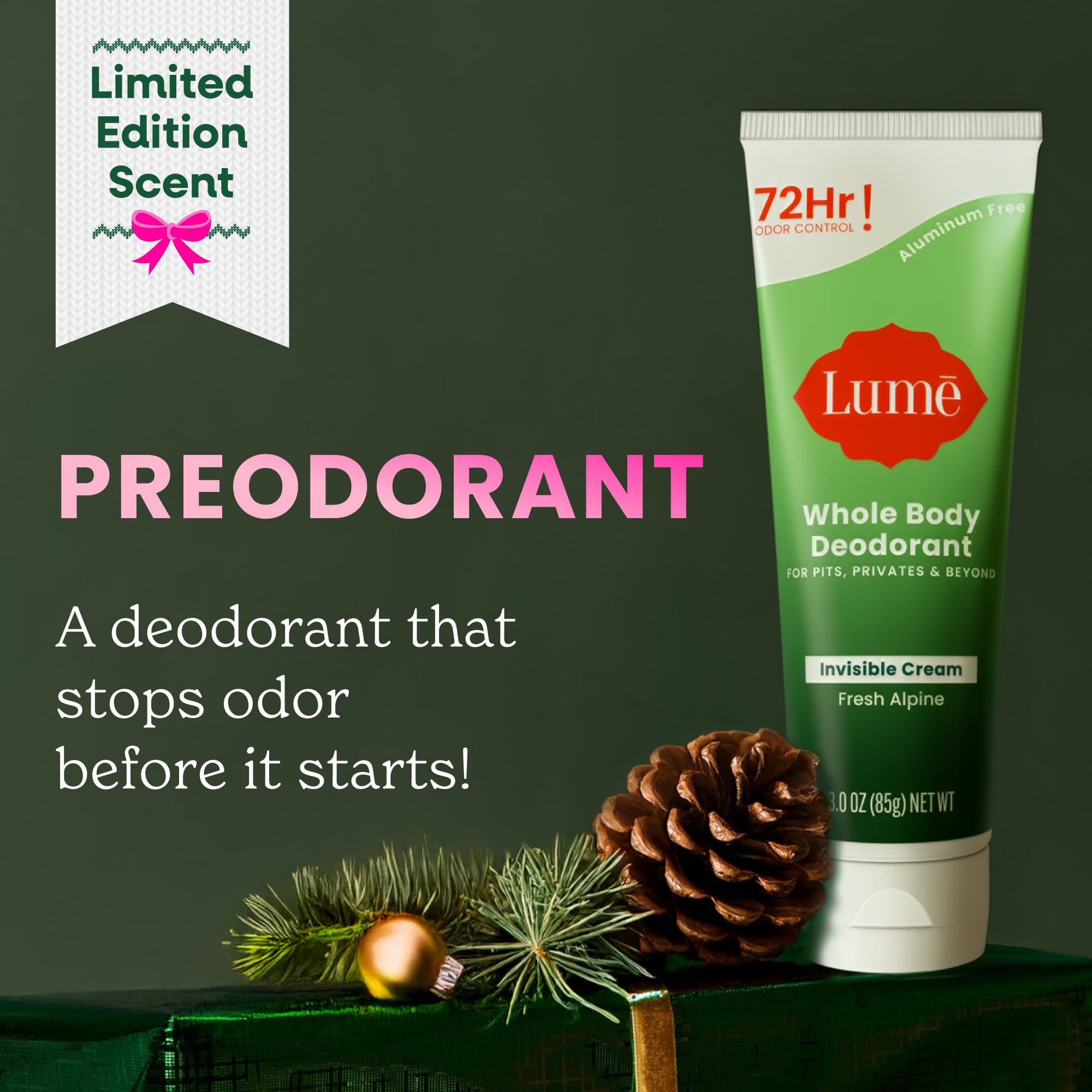 Lume Fresh Alpine packaging evokes mountain freshness for confidence