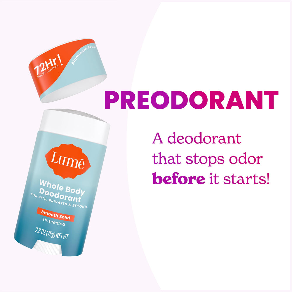 Lume hypoallergenic formula shown for sensitive areas with gentle care.