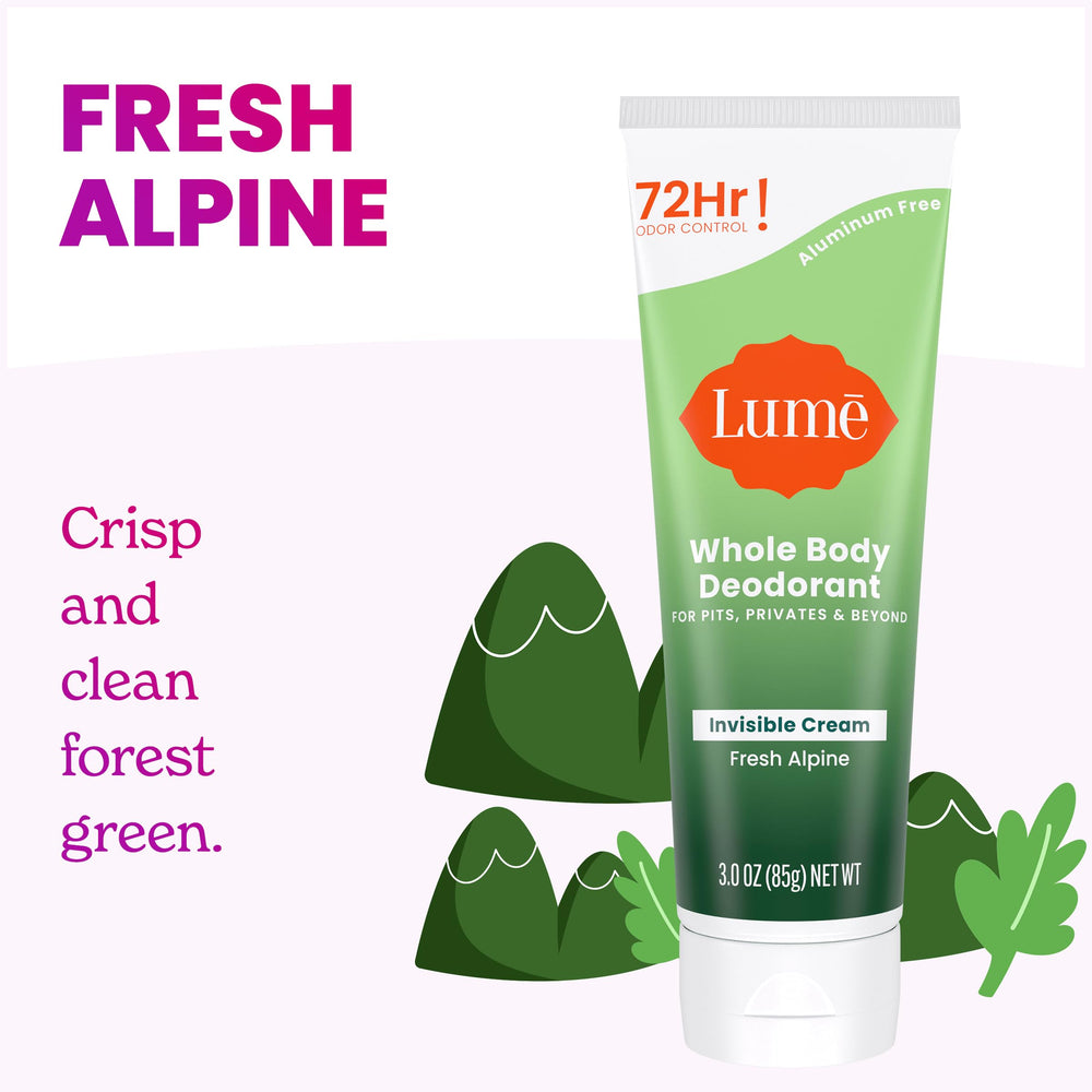 Lume invisible-cream application closeup showing smooth, skin-friendly formula.