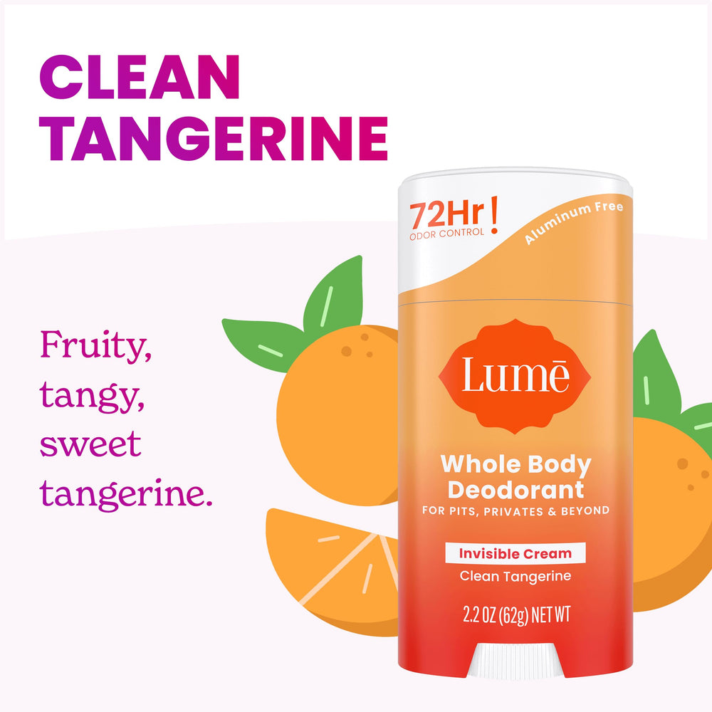 Lume invisible cream-stick application closeup shows easy, mess-free use.