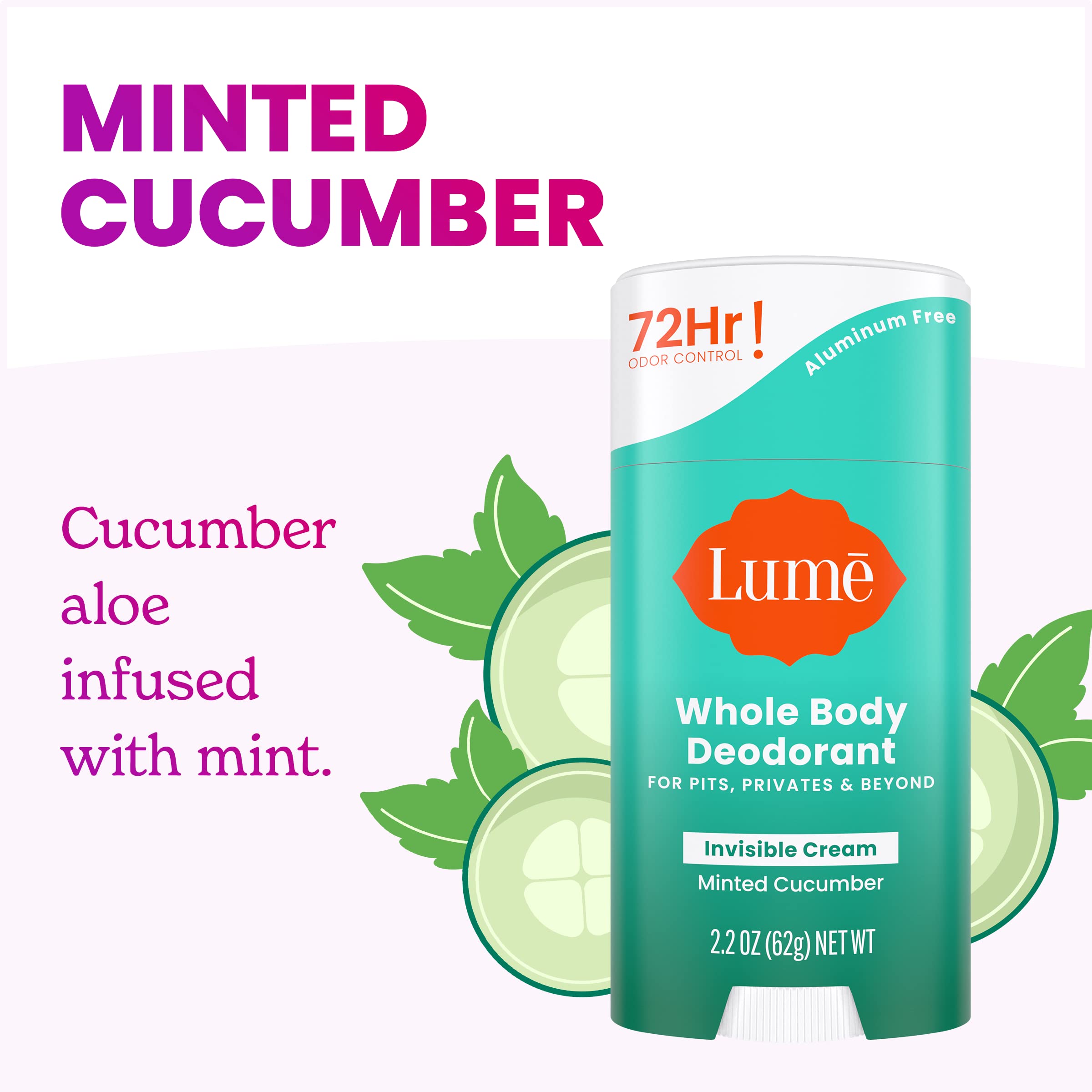 Lume invisible cream stick ready to apply for all day odor control