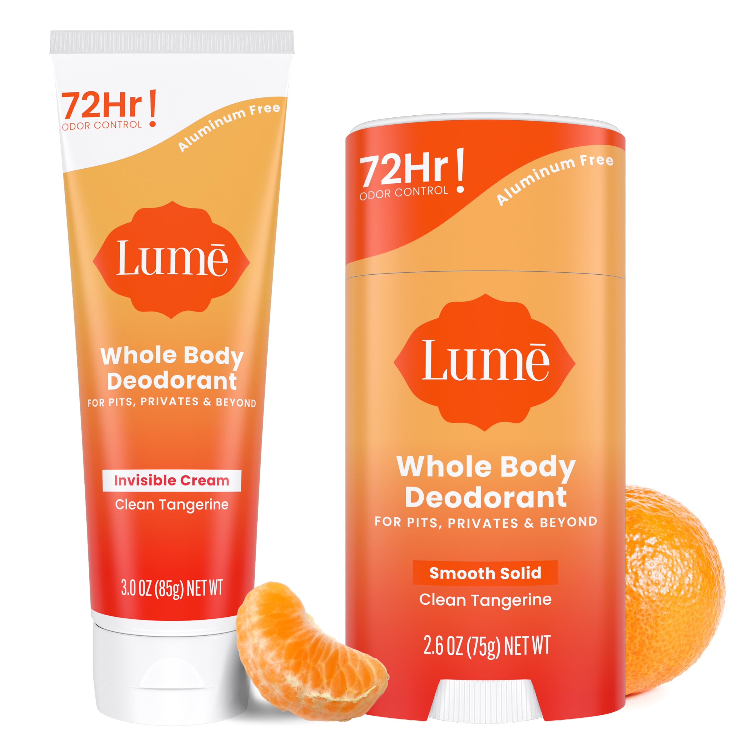 Lume invisible cream tube closeup for all-over odor control