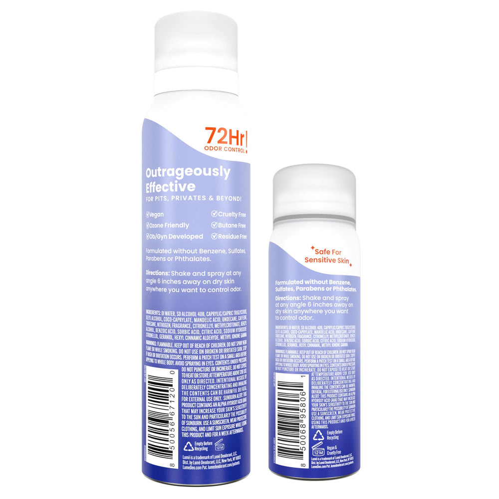 Lume Soft Powder mist providing long-lasting freshness.