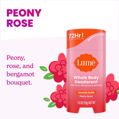 Lume packaging highlights 72-hour odor control for long-lasting freshness.