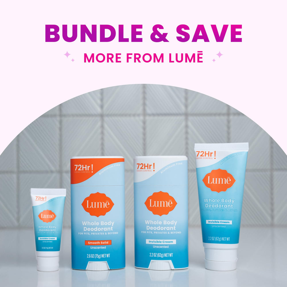 Lume pack-of-2 sticks displayed—great for travel and replacement routines.