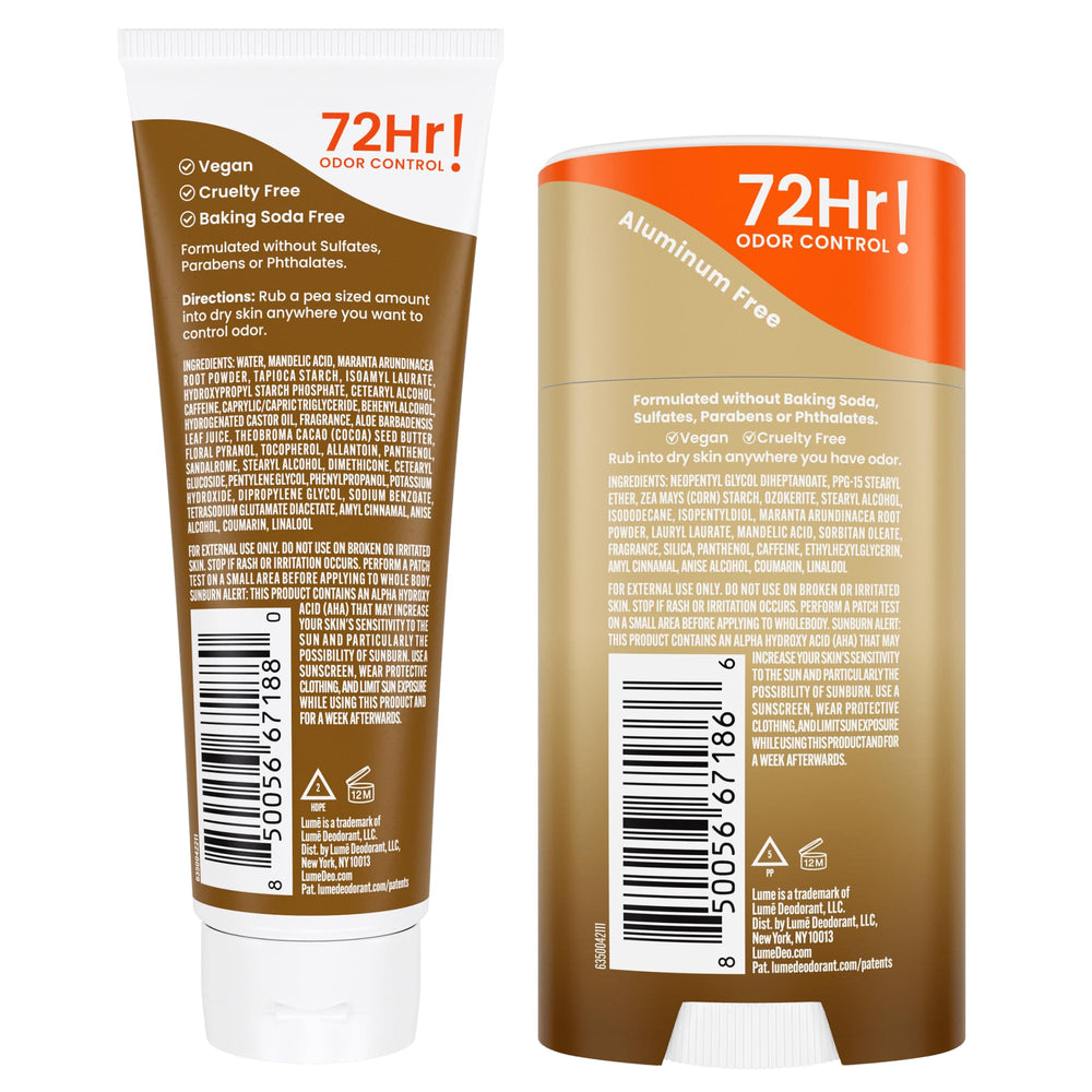 Lume packaging bundle Vanilla Bliss box highlights the two-product set.