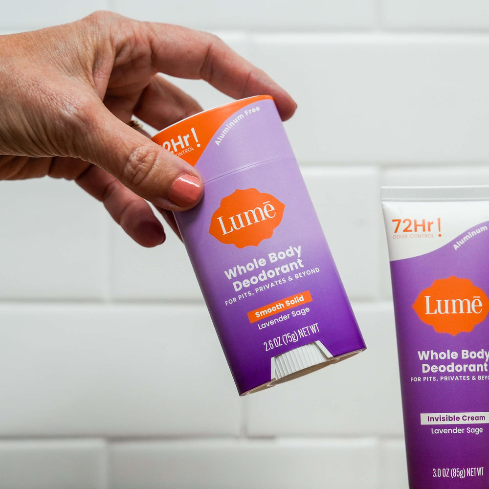 Lume Acidified Body Wash Mini emphasizes gentle cleansing and refreshing scent.