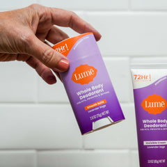 Lume Acidified Body Wash Mini emphasizes gentle cleansing and refreshing scent.