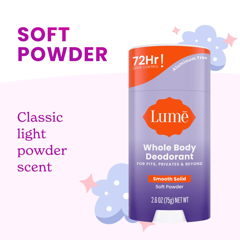 The smooth glide of Lume's deodorant stick keeps you comfortable.