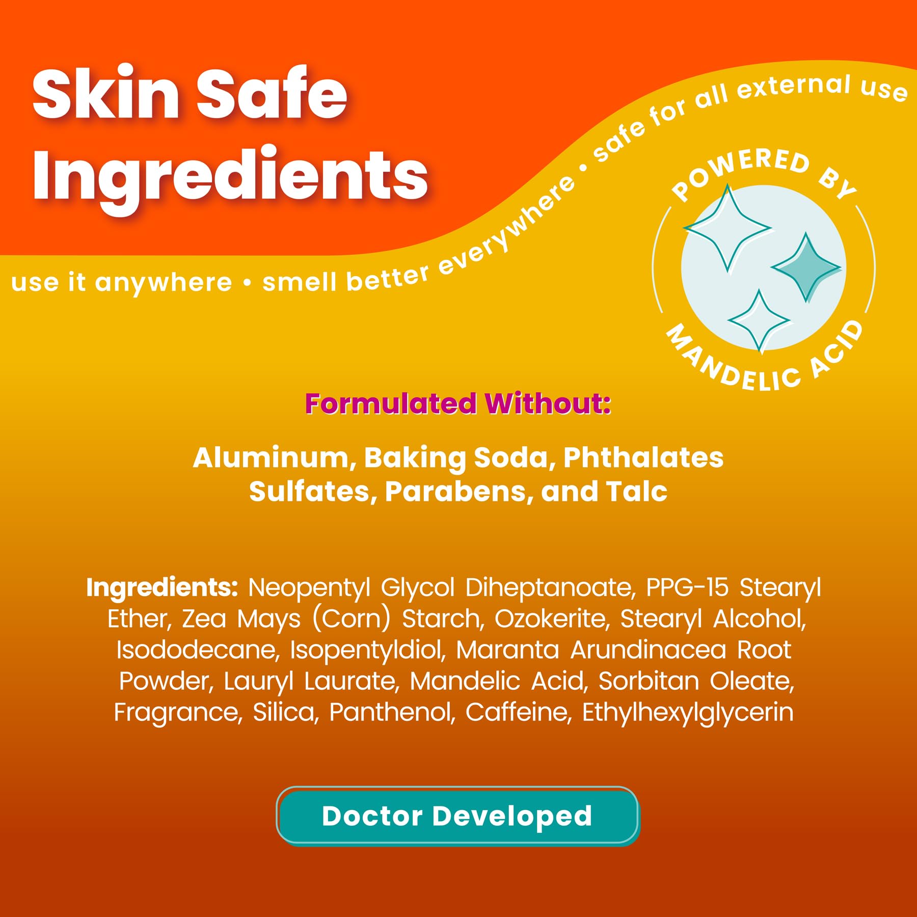 Lume smooth-stick on skin demonstrates comfortable wear and scent.