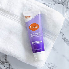Lume soft powder scent closeup highlights luxurious fragrance and comfort.