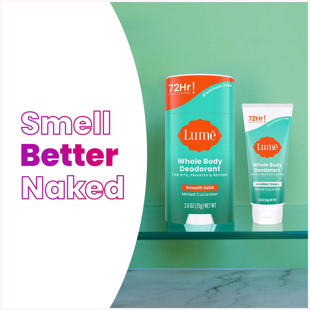 Lume tube and stick bundle showcases dual packaging for versatile odor management.