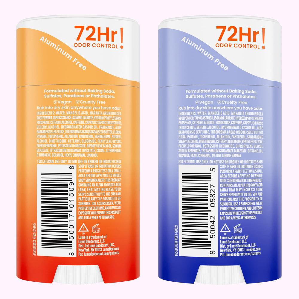 Lume 2-pack packaging demonstrates value for travel and home.