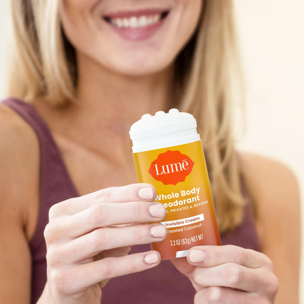 Lume underarm application demonstrating all-day odor control.