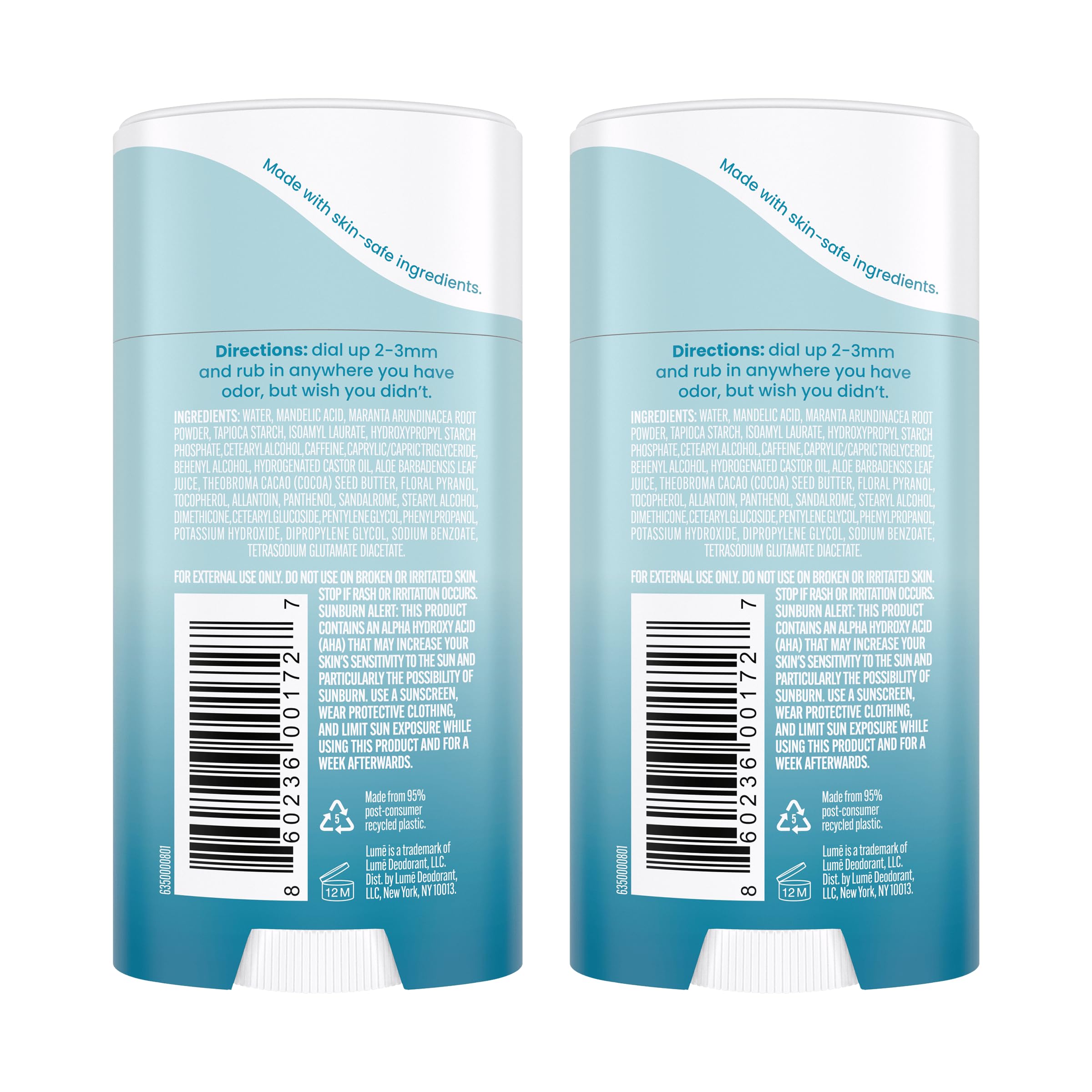 Lume pack of two 2.2 oz boxes signals value.