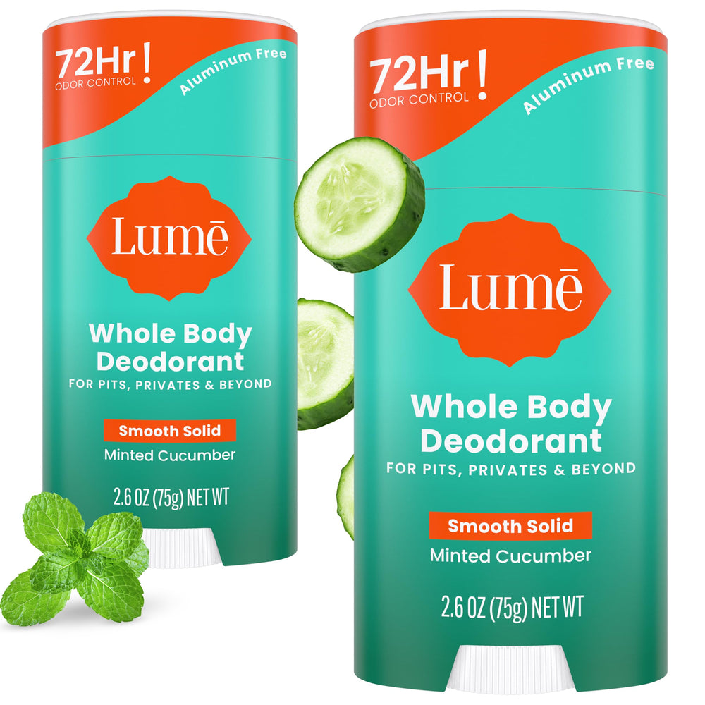 Lume Minted Cucumber stick on display for all-day odor control.