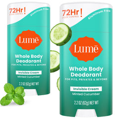 Lume packaging featuring Minted Cucumber for all-day freshness and skin safety