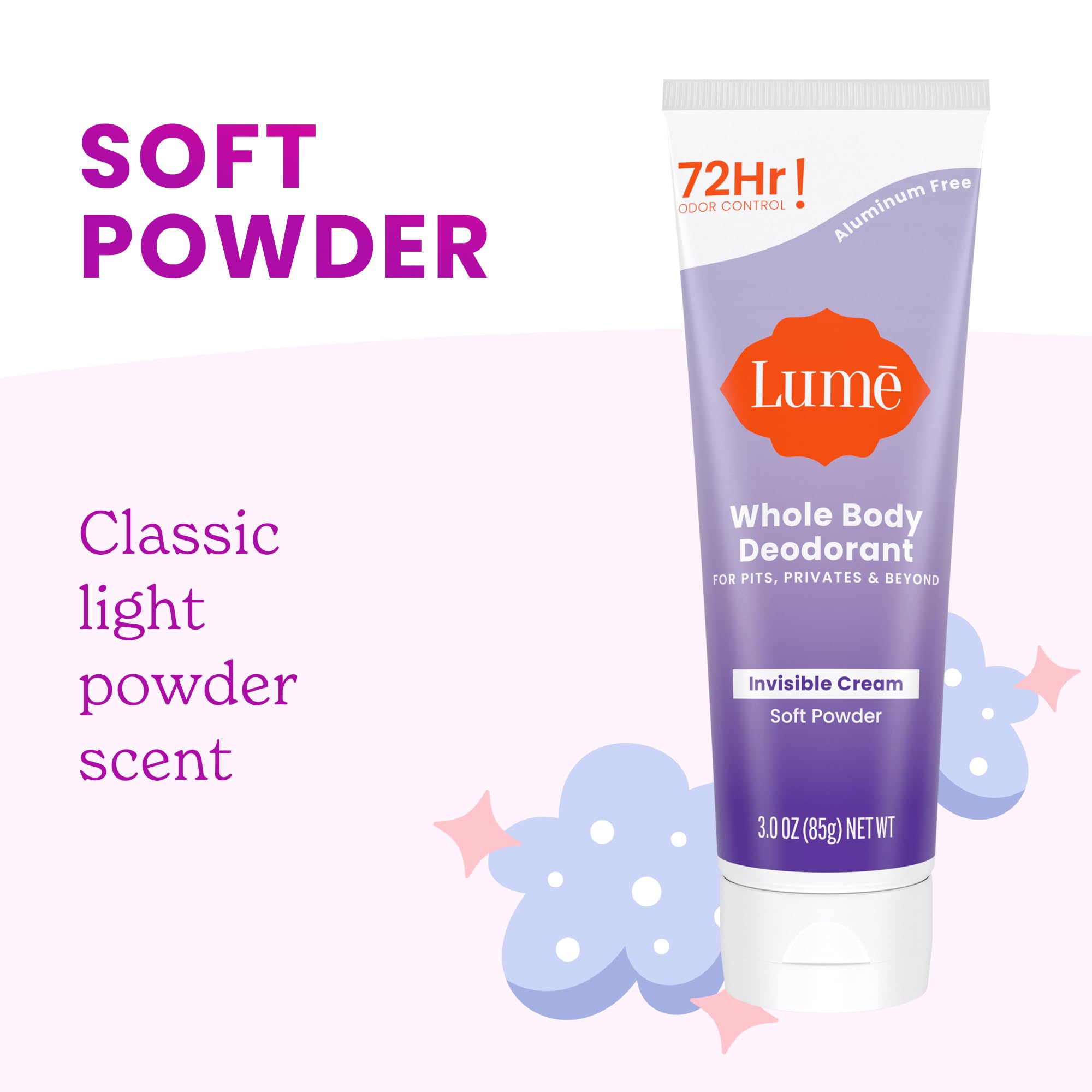 Lume Private-area usage illustrates skin-friendly odor protection and comfort.