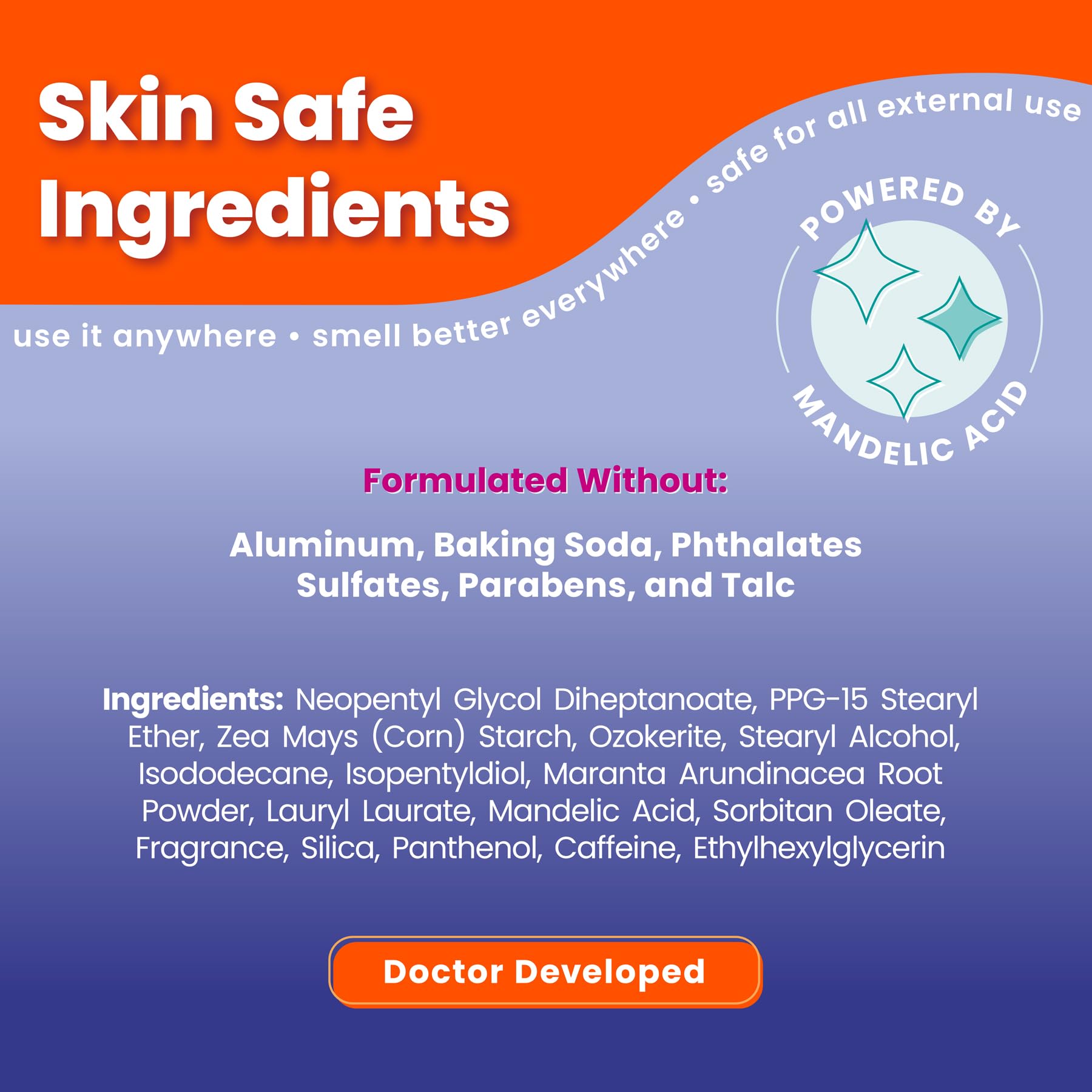 Lume Whole Body Deodorant smooth solid stick closeup shows skin-friendly formula