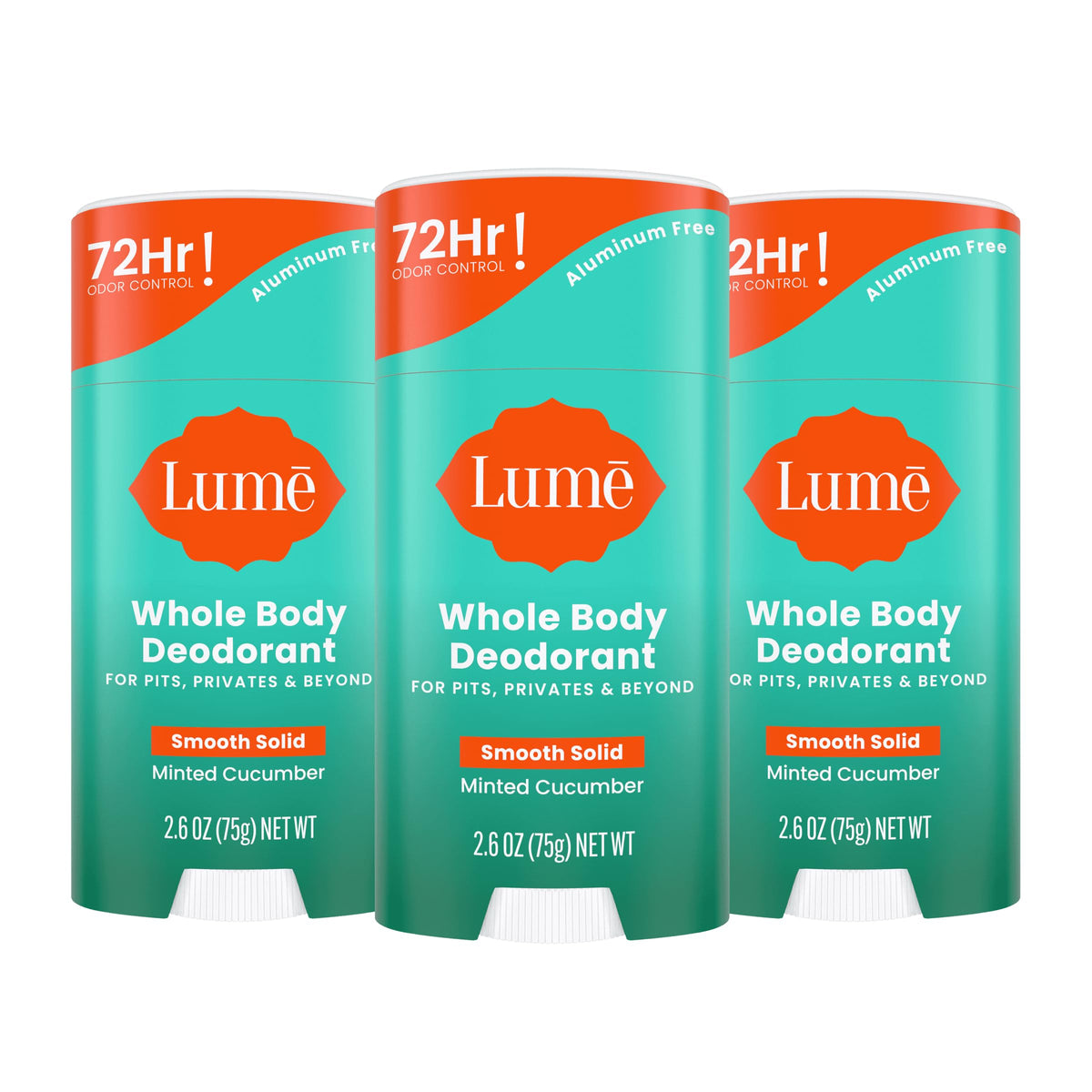 Lume Minted Cucumber pack of three provides all-day odor control