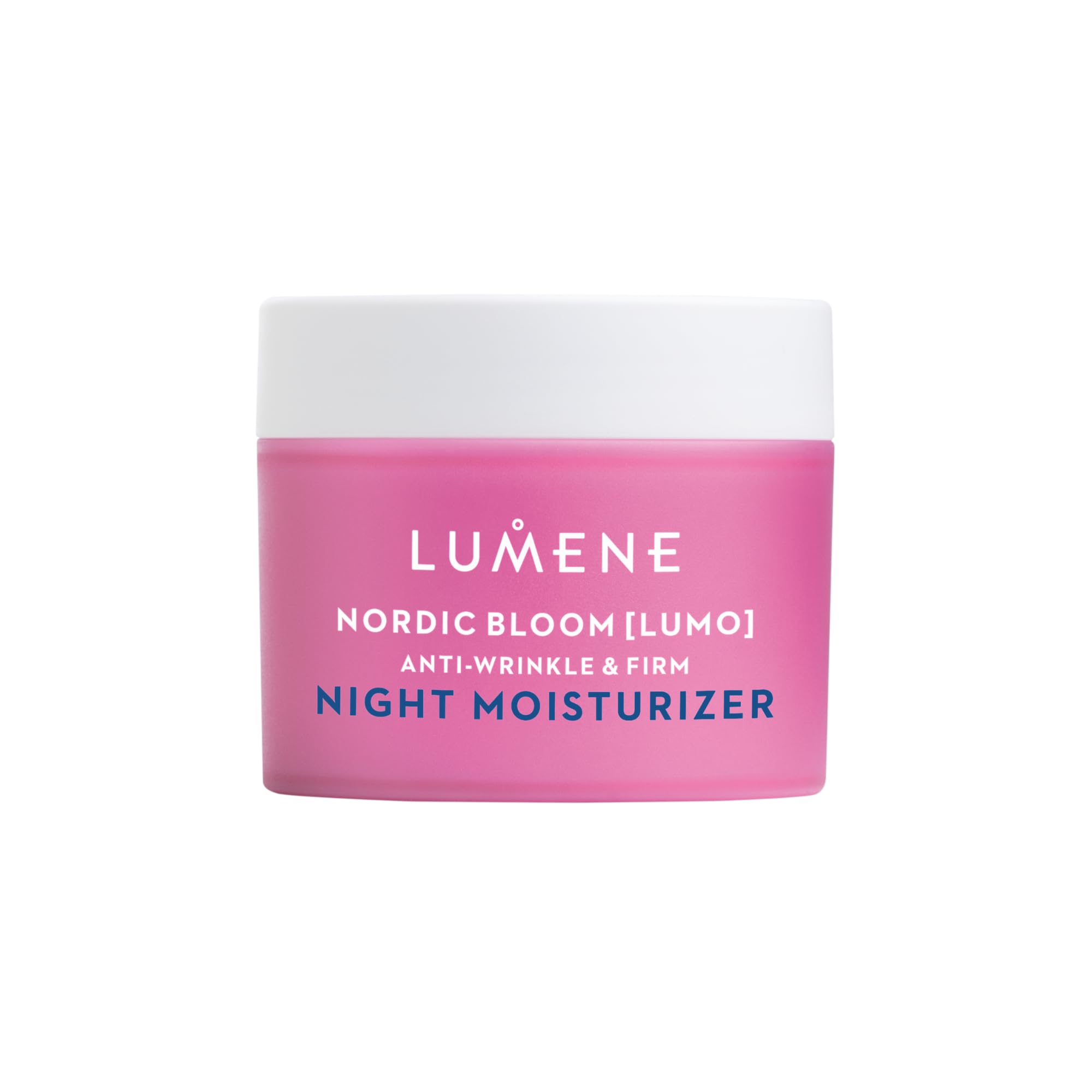 Lumene Nordic Bloom Lumo night moisturizer jar shows rich texture for overnight hydration