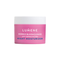 Lumene Nordic Bloom Lumo night moisturizer jar shows rich texture for overnight hydration