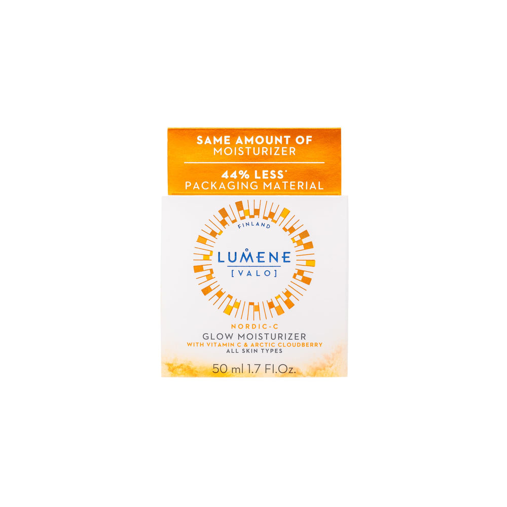 Lumene Nordic-C Valo Glow Arctic cloudberry ingredient highlight on packaging