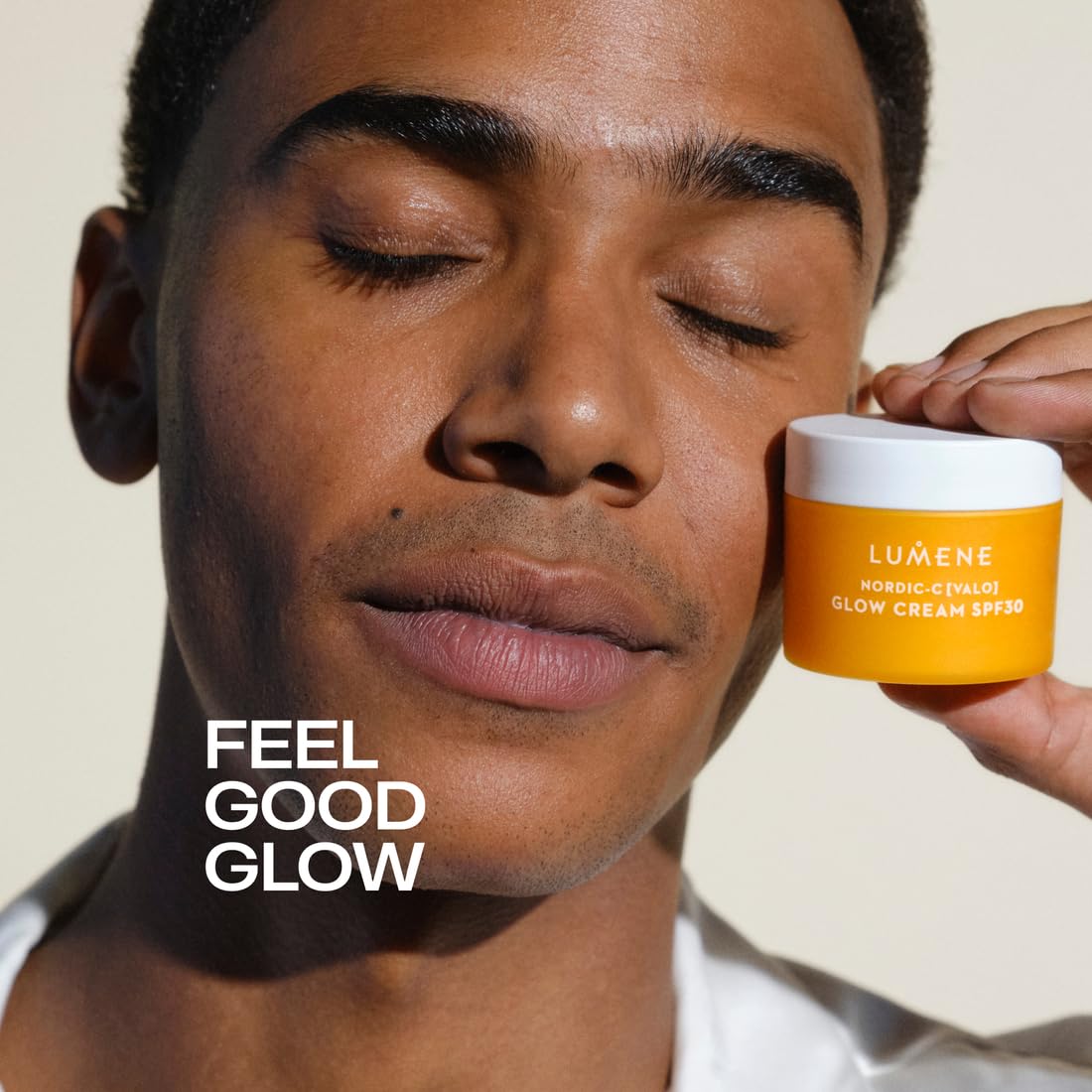 Lumene Nordic-C Valo Glow bottle with sunlit vibe implying day-time use