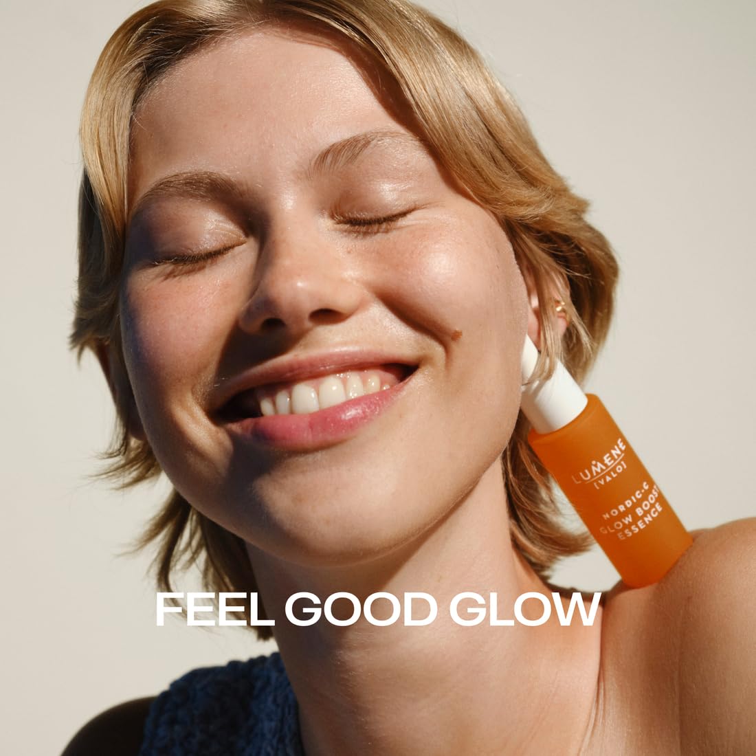 Lumene Nordic-C Valo Glow Boost serum glows on skin after application