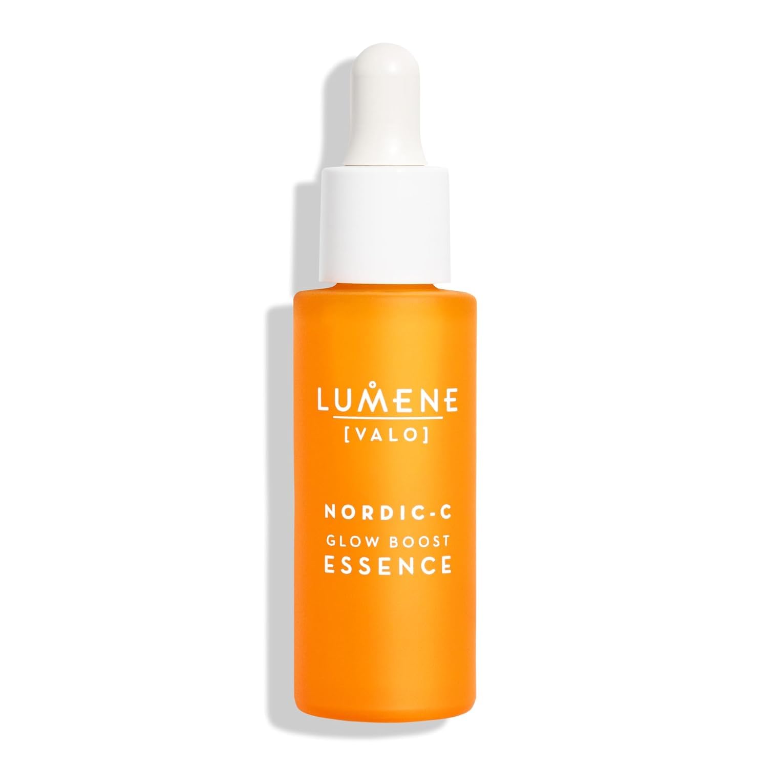 Lumene Nordic-C Valo Glow Boost bottle closeup highlights radiant hydration potential