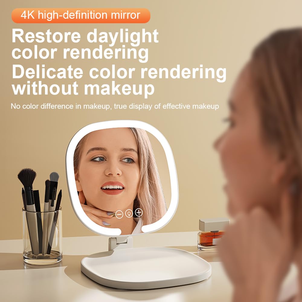 Lumicll compact portable vanity mirror perfect for travel and hotel setups.