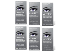 Lumify eye drops bottle demonstrates redness-relief formula for whiter-looking eyes.
