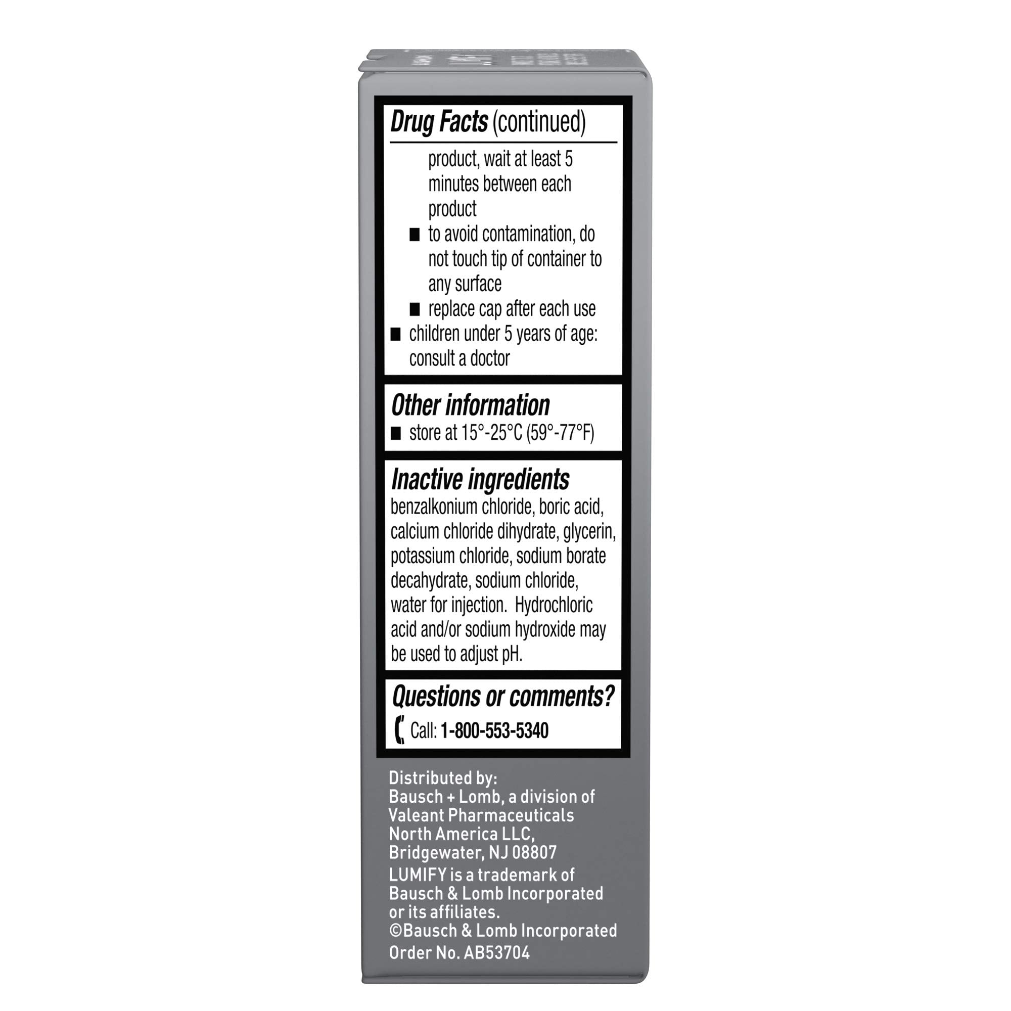 Lumify FDA approved no-dyes badge on packaging.