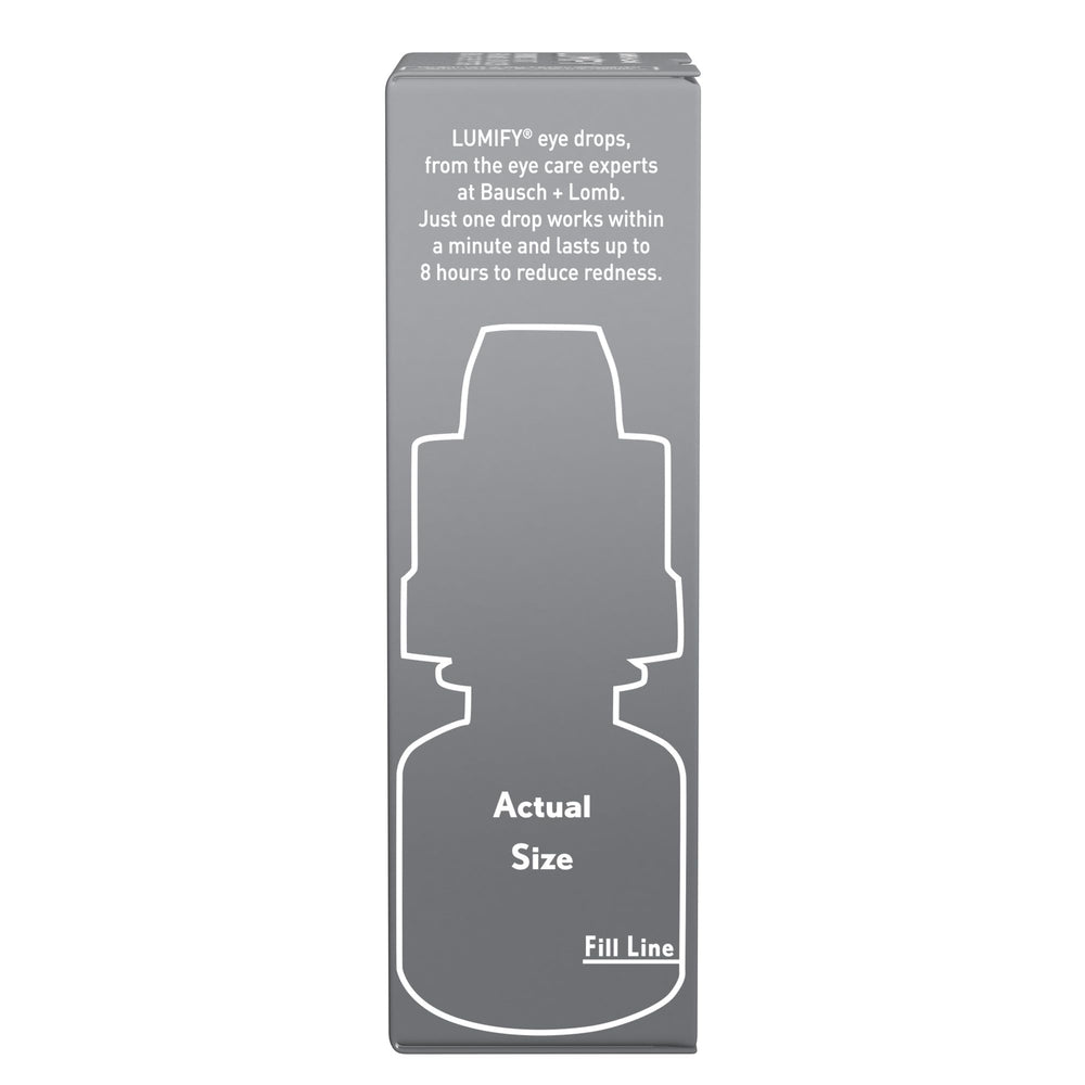 Lumify sterile brimonidine tartrate label indicates active ingredient.