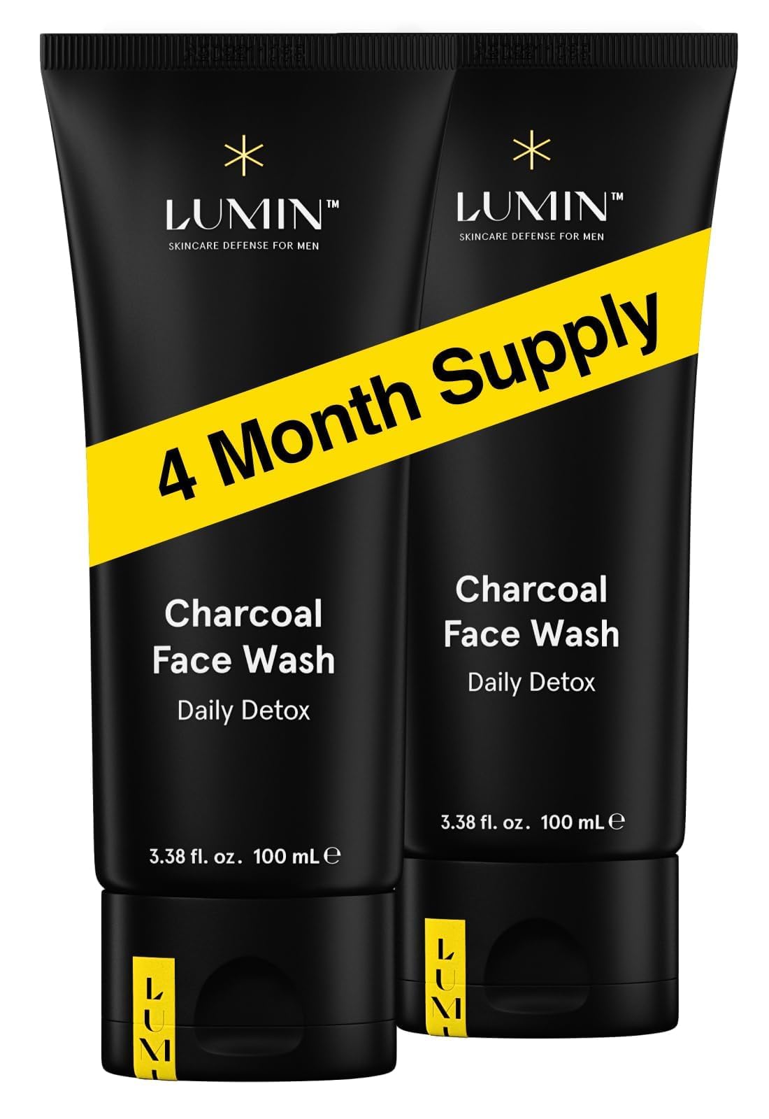 Lumin Charcoal Face Wash bottle front view for daily detox and oil control.