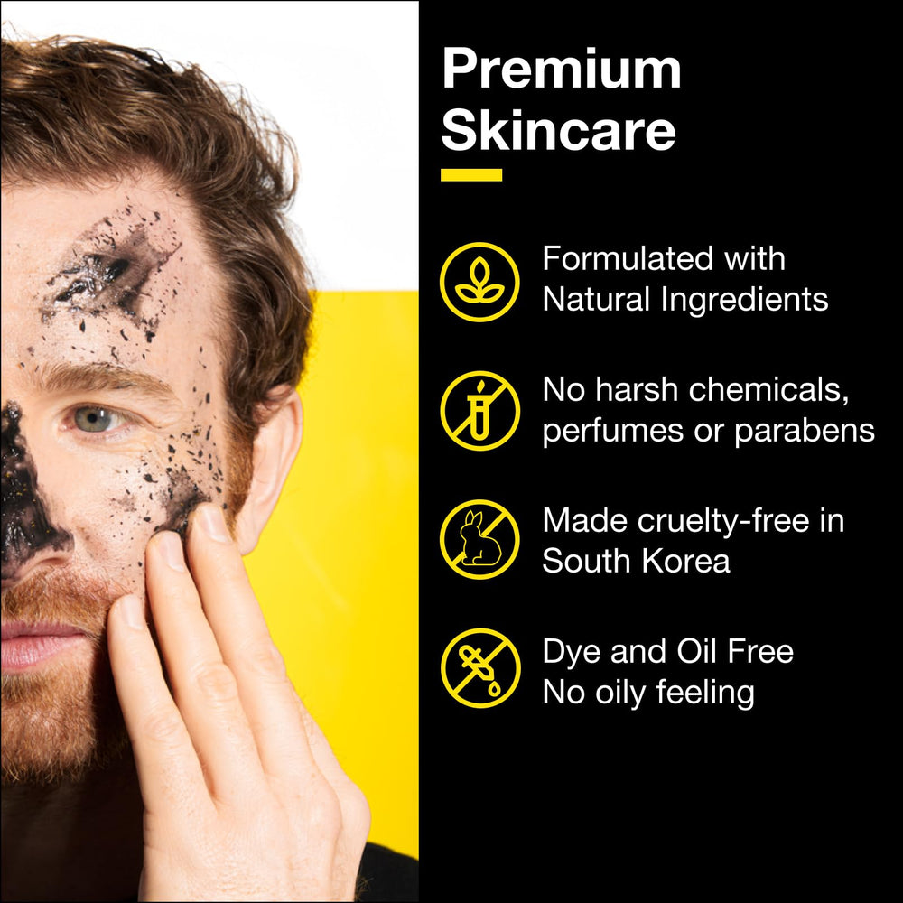Lumin Charcoal Scrub Deep Detox applied to forearm for gentle exfoliation