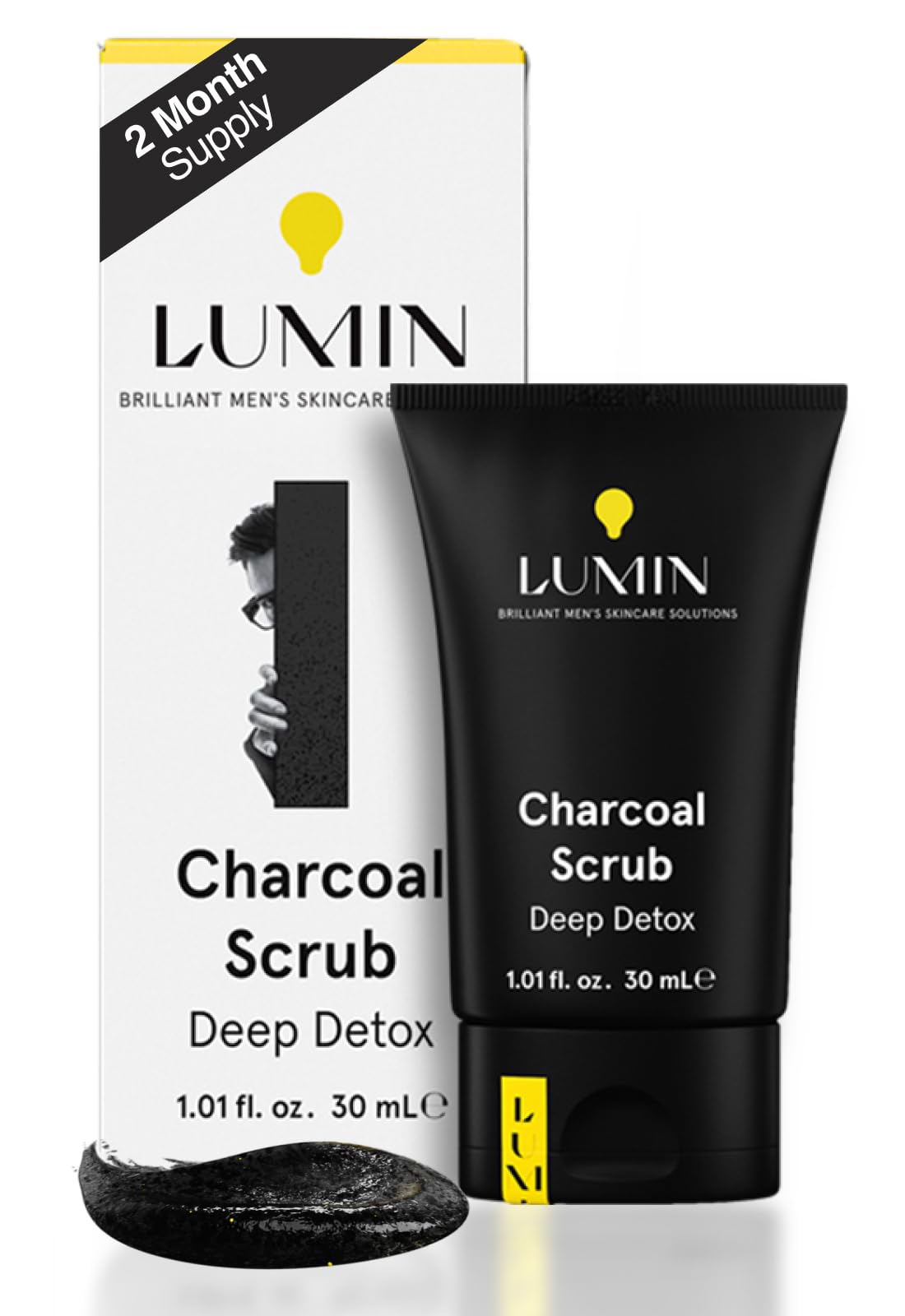Lumin Charcoal Scrub Deep Detox bottle for a refreshed look