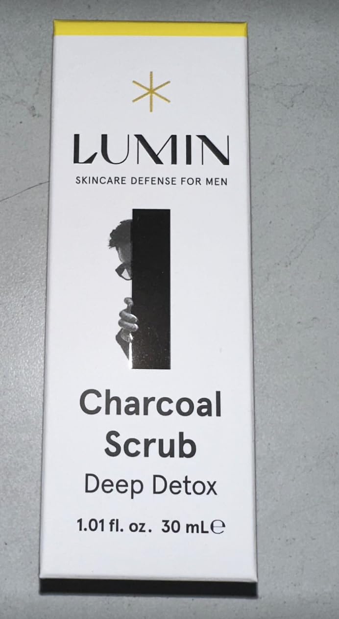 Lumin Charcoal Scrub Deep Detox packaging display on shelf