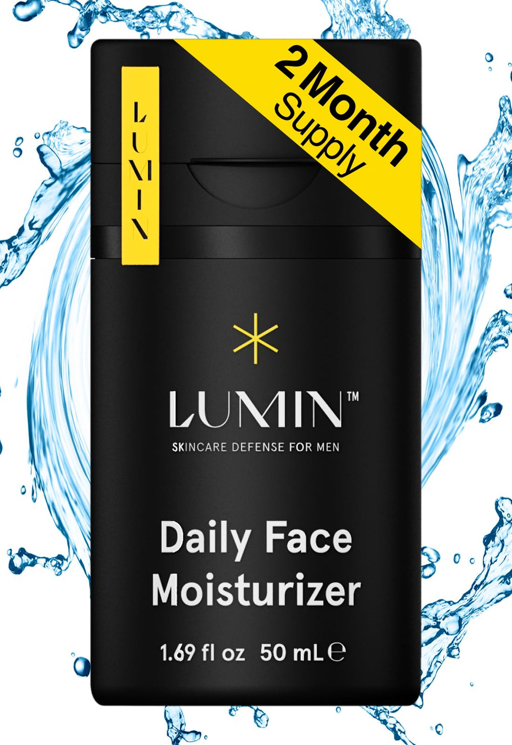 Lumin Daily Face Moisturizer bottle in hand for lightweight daily hydration