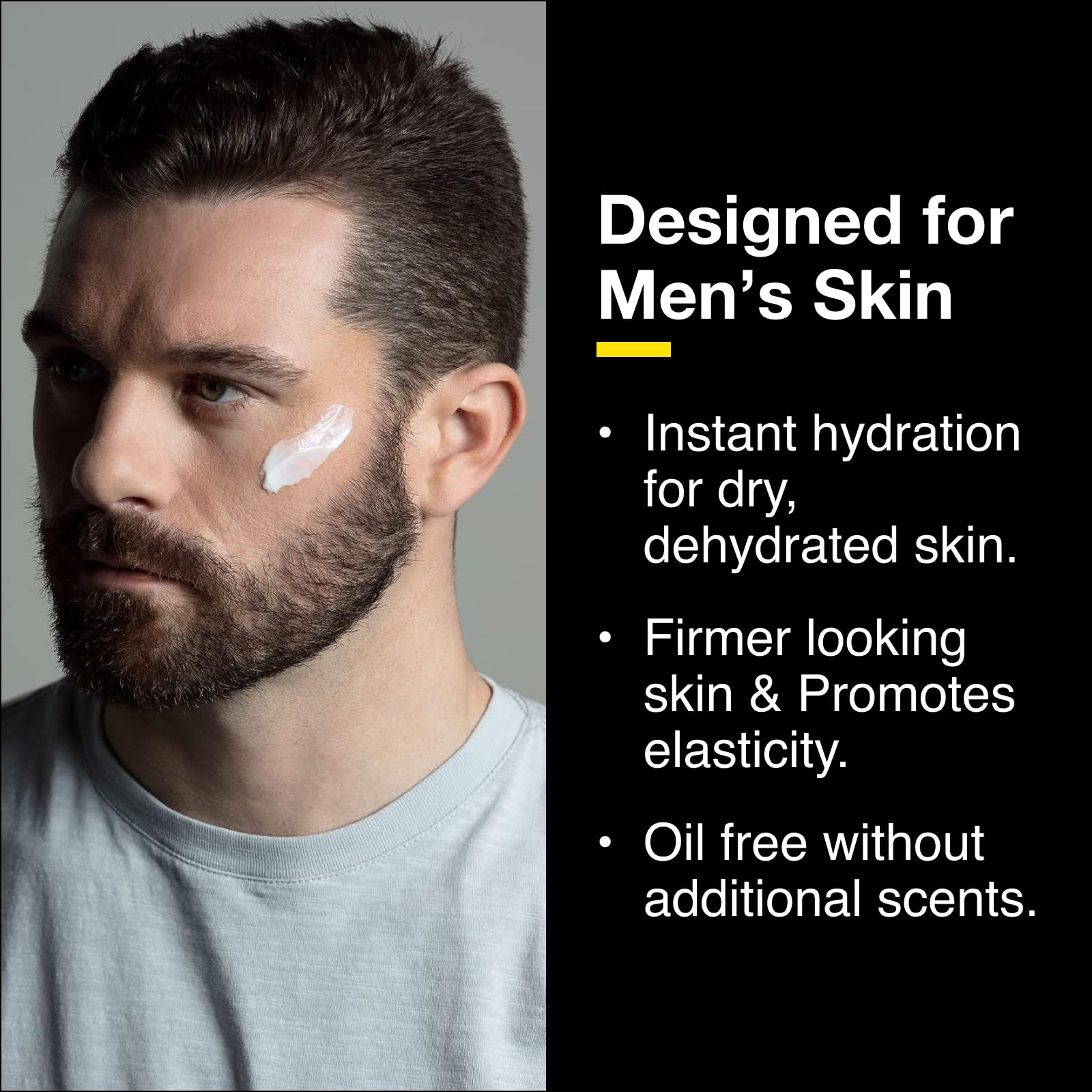 Lumin Daily Face Moisturizer for Men cream texture highlights non-greasy absorption for daily wear.