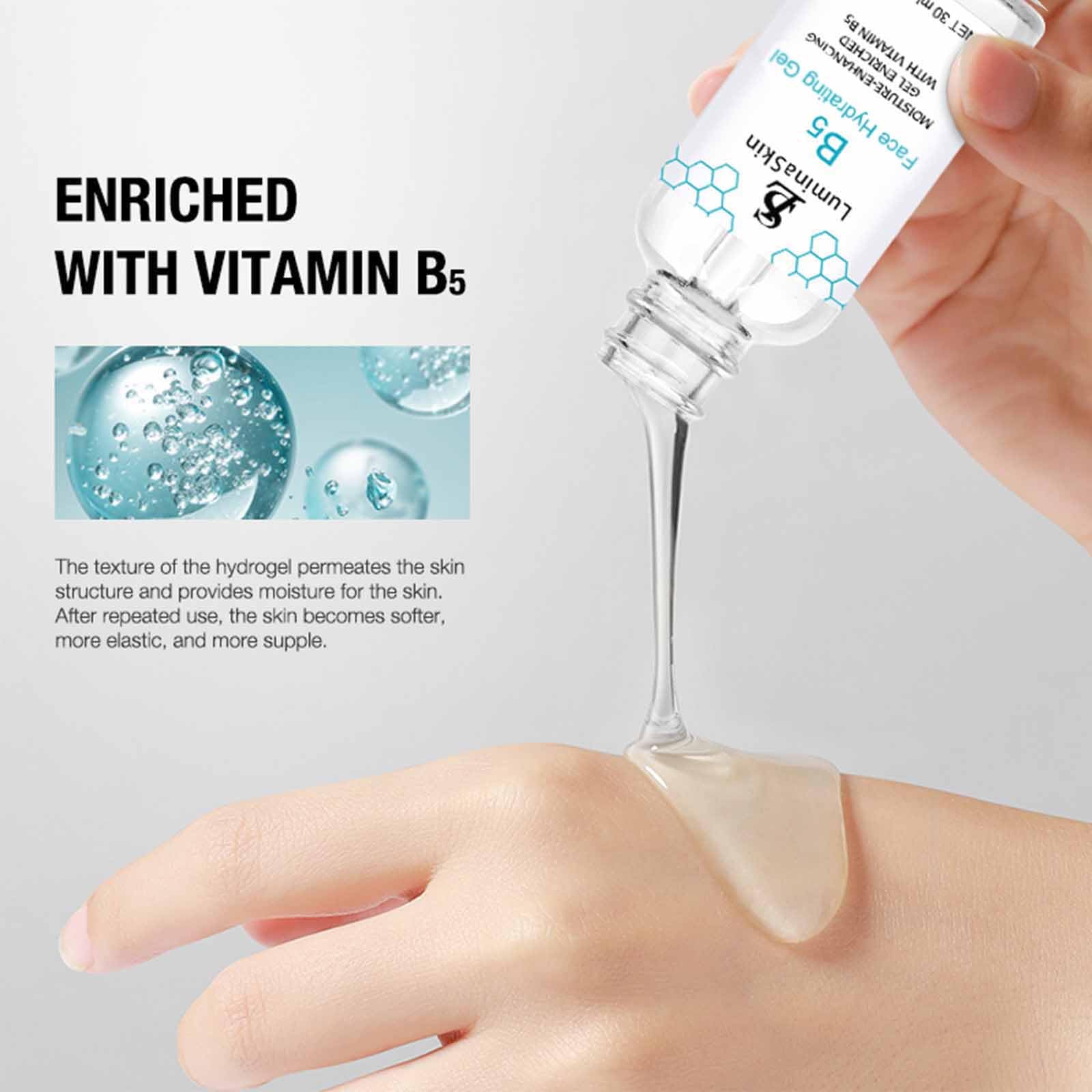 LuminaSkin All-Skin-Types label indicating versatile hydration for diverse complexions