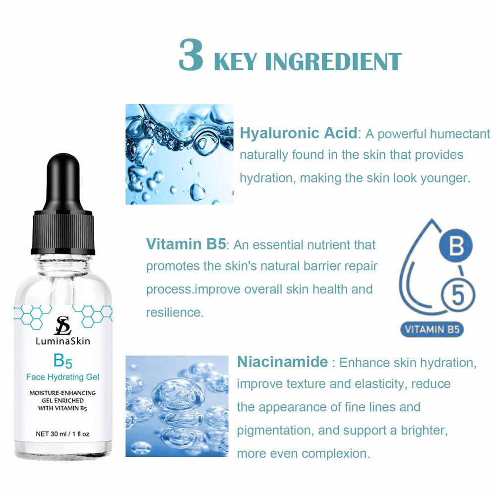 LuminaSkin Hyalu B5 Serum pump demonstrates precise application for plump, hydrated skin