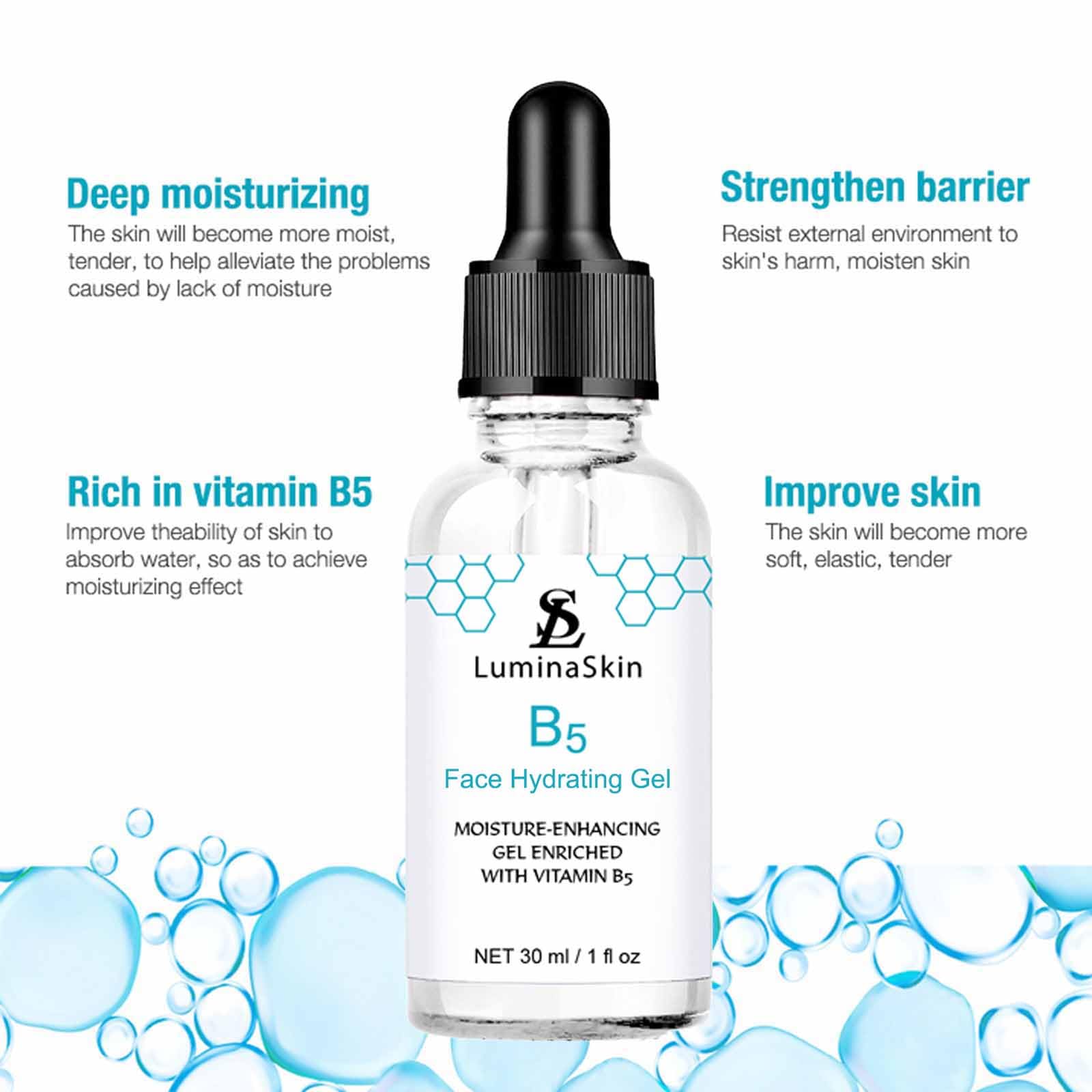 LuminaSkin Serum and Gel layering to illustrate a hydrating routine