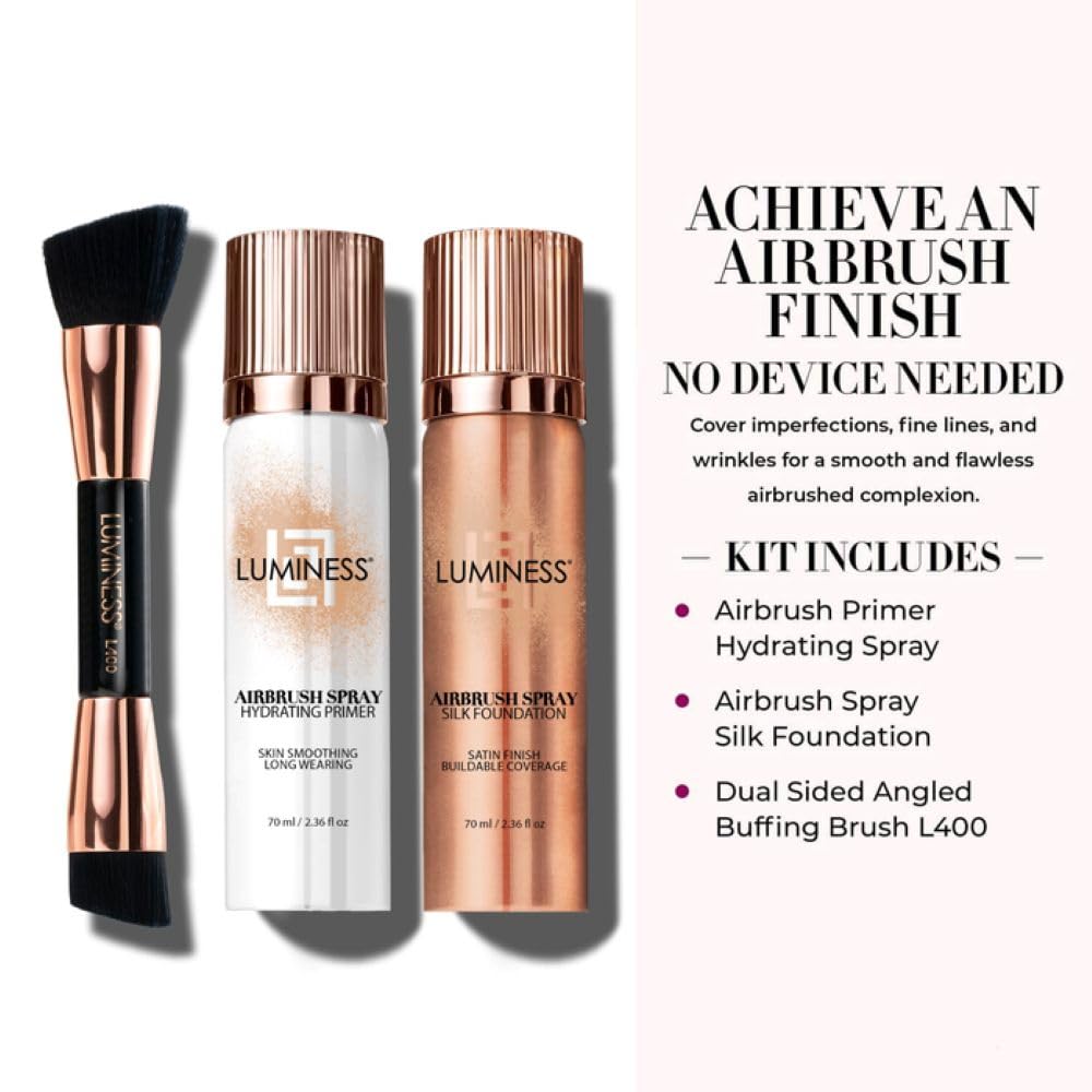 LUMINESS dual-sided angled brush demonstrates precise blending and edge control.