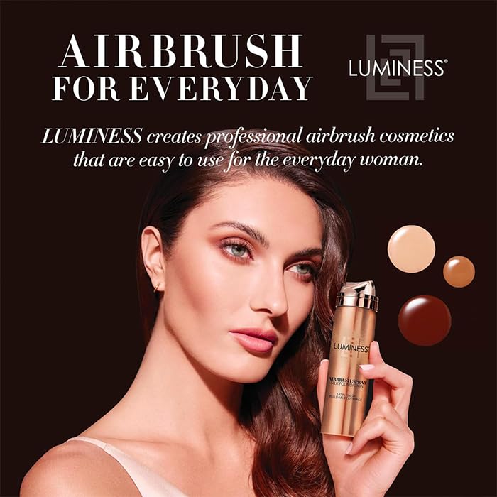 LUMINESS instructional packaging highlights simple makeup routine.