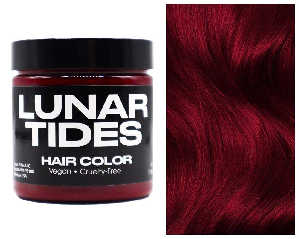 Lunar Tides Blood Moon bottle shows bold semi-permanent color option for bold looks.