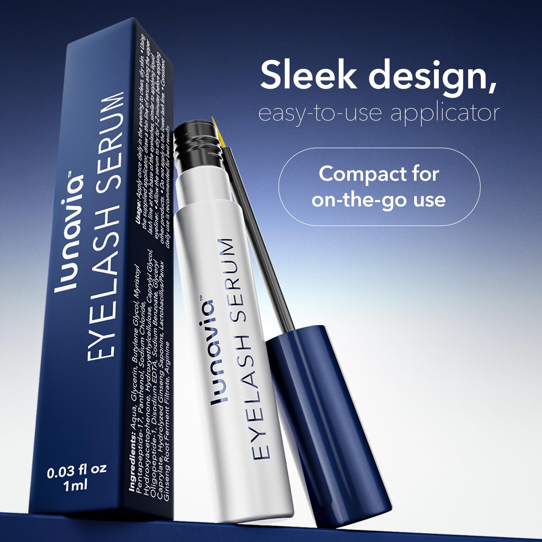 Lunavia Eyelash Serum packaging and product shot for everyday beauty routines